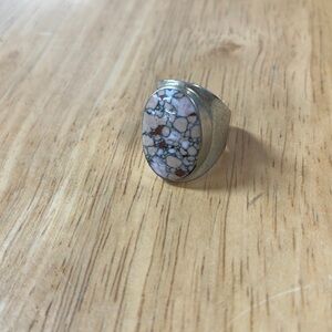 Silver and Natural Stone Ring